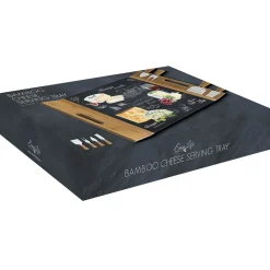 Easy Life Plateau à fromage en bambou avec base en verre et 4 couteaux WORLD OF CHEESE Online