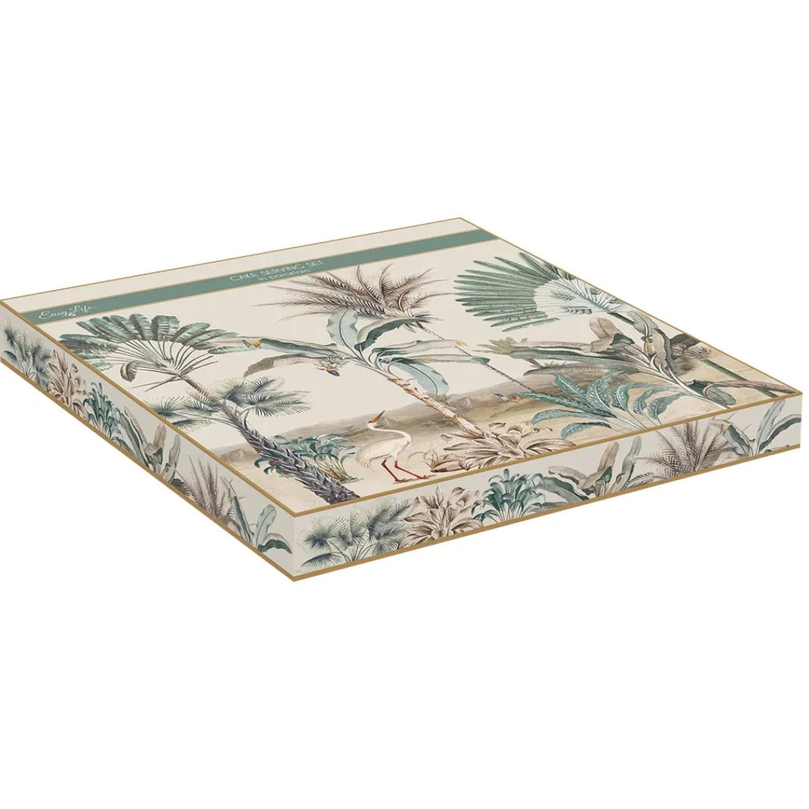 Easy Life Plateau à gâteau Ø 32 cm avec spatule en porcelaine dans une boîte cadeau NOSTALGIC HEAVEN