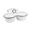 Easy Life Plateau apéritif 20,5×17 cm avec 3 bols en porcelaine HERBARIUM Discount