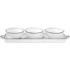 Easy Life Plateau apéritif 37×10 cm avec 3 bols en porcelaine Ø 10 cm HERBARIUM Sale