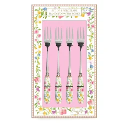 Easy Life Set 4 fourchettes à dessert avec manche en porcelaine en c.b. HAPPY EASTER Online