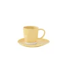 Easy Life Set de 6 tasses à café de 120 ml avec soucoupes en porcelaine INTERIORS YELLOW