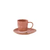 Easy Life Set de 6 tasses à café de 120 ml avec soucoupes en porcelaine INTERIORS BRICK