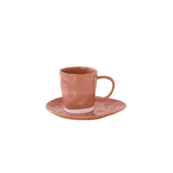 Easy Life Set de 6 tasses à café de 120 ml avec soucoupes en porcelaine INTERIORS BRICK