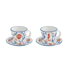 Easy Life Set de 2 tasses à café et soucoupe CÔTE DE MER Sale