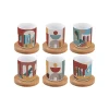 Easy Life Set de 6 tasses à espresso de 110 ml avec soucoupes ILLUSION Outlet