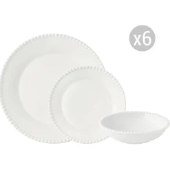 Easy Life Set de vaisselle 18 pcs TIFFANY WHITE Hot