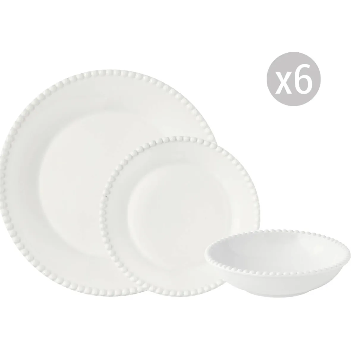 Easy Life Set de vaisselle 18 pcs TIFFANY WHITE Hot