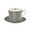 Easy Life Tasse à petit-déjeuner avec soucoupe, 400 ml en porcelaine Atmosphere SAVANA New