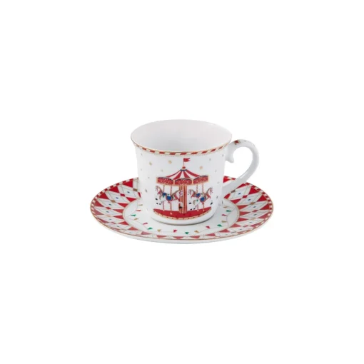 Easy Life Tasse à thé avec soucoupe CHRISTMAS WONDERLAND Hot