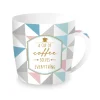 Easy Life Tasse en porcelaine dans une boîte en métal A CUP Of COFFEE Solves Everything New