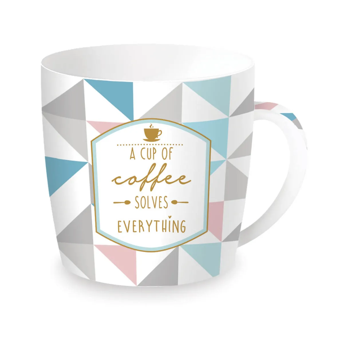 Easy Life Tasse en porcelaine dans une boîte en métal A CUP Of COFFEE Solves Everything New