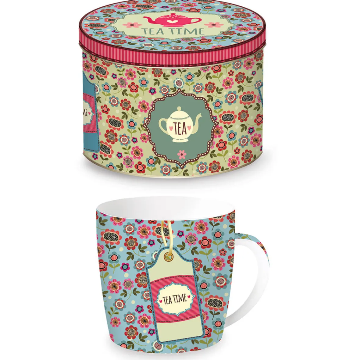 Easy Life Tasse en porcelaine dans une boîte en fer-blanc BACKGROUND BLEU Hot