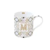 Easy Life Tasse en porcelaine de 350 ml MONOGRAM M