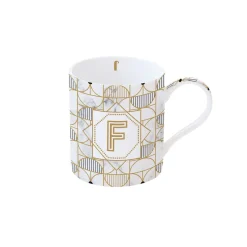Easy Life Tasse en porcelaine de 350 ml MONOGRAM F