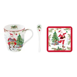 Easy Life Tasse et cuillère avec sous-verre JOYFUL SANTA Best