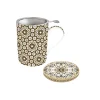 Easy Life Tasse et soucoupe en porcelaine avec infuseur, 350 ml MOROCCO BLACK Hot
