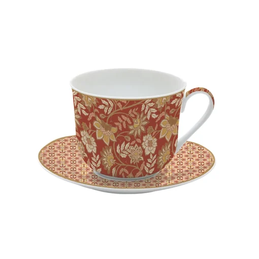 Easy Life Tasse petit-déjeuner avec assiette en porcelaine 400 ml FLEURS DES RÊVES Clearance