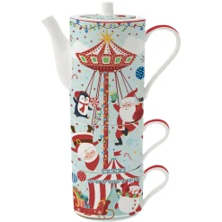 Easy Life Théière avec 2 tasses Santa’S Carousel