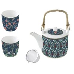 Easy Life Théière de 600 ml avec 2 tasses en porcelaine, dans une boîte cadeau MANDALAY Hot