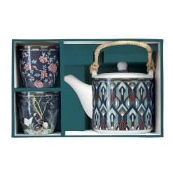 Easy Life Théière de 600 ml avec 2 tasses en porcelaine, dans une boîte cadeau MANDALAY Hot